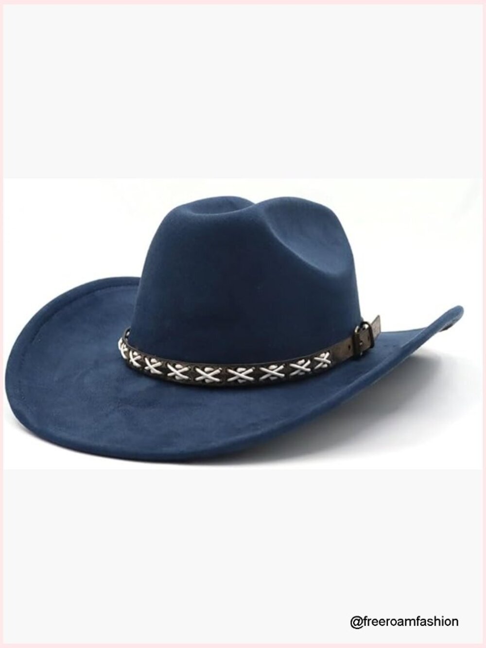 Classic Wide Brim Cowboy Hat with Belted Buckle Adjustable Unisex Sun Hat